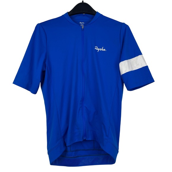 Rapha Core Cycling Jersey Men's Large Performance Short Sleeve Pockets Blue - Picture 1 of 6